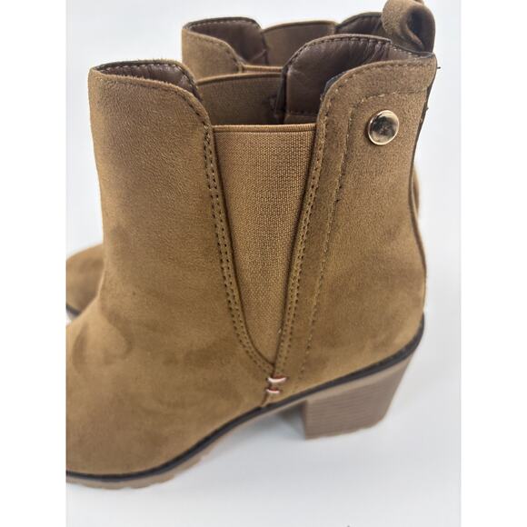 Jabasic Womens Casual Suede Ankle Chelsea Brown Boots Shoes Size 5 - Picture 5 of 11